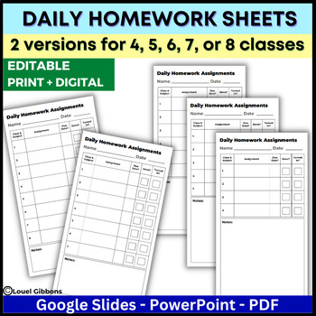 Homework Planner Template