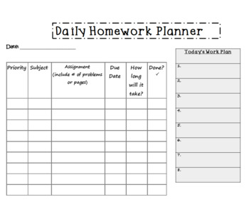 Homework Planner: A Fun and Effective Academic Assistant School Task  Tracker and Assignment Organizer