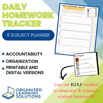 Daily homework organizer