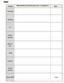 Daily Homework and Behavior Sheet
