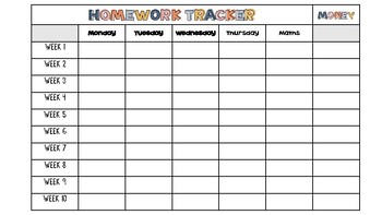 Preview of Daily Homework tracker and expectations + Homework bin Labels