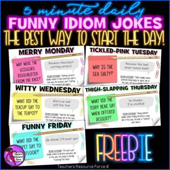 Preview of Daily Idiom Joke of the Day Morning Meeting (1 WEEK FREE)
