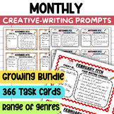 Daily Creative Writing Journal Prompts Task Cards for Morn