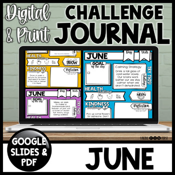 Preview of Health and Wellness Daily Journal | JUNE Journal | Daily Mindfulness Journal