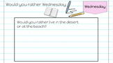 Daily Journal Prompts: Google Slides: Editable