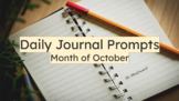 Daily Journal Prompts: Month of October