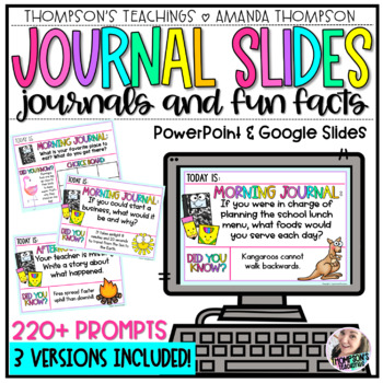 Preview of Daily Journal Prompts - Morning Journal Prompts - Google Slides - FULL YEAR