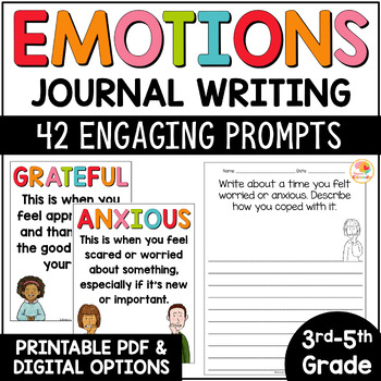 Preview of Daily Journal Prompts Morning Work Emotions | Feelings Posters w/ Writing Prompt