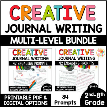 Preview of Daily Journal Prompts Morning Work | Journal Writing Prompts Multi-Level BUNDLE