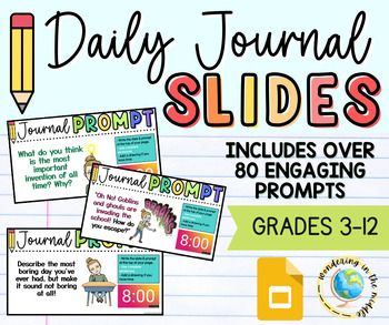 Daily Journal Prompts & Slide Template by Wondering in the Middle