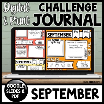 Preview of Health & Kindness Daily Journal | SEPTEMBER Journal | Daily Mindfulness Journal