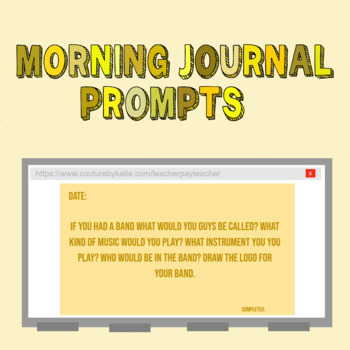 Preview of Daily Journal Writing Prompts