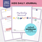 Daily Journal for Kids and Teens Diary Printable (Lavender)