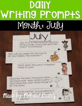 Daily Writing Prompts {July} by The Husky Loving Teacher | TPT