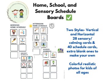 Preview of Daily Kids Home and School Schedule Boards- two syles with over 50 cards
