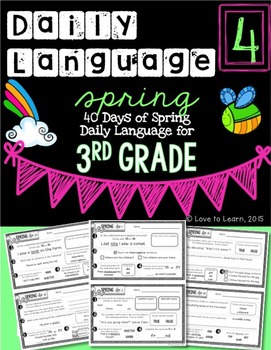Preview of Daily Language 4 (Spring) Third Grade