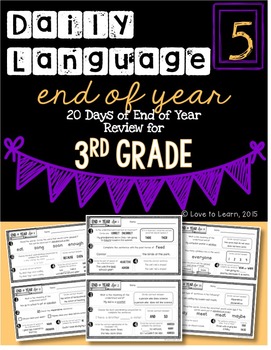 Preview of Daily Language 5 (End of Year Review) Third Grade