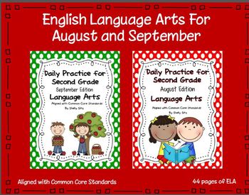 Preview of Language Arts Daily Practice for Second Grade (August & September)