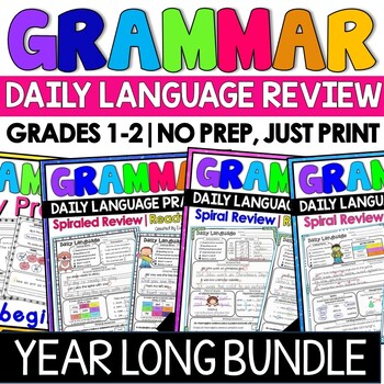 Preview of Daily Language Grammar Review Spiraled Practice Worksheets PDF Version Only