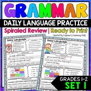 Preview of Daily Language Grammar Review Set 1 Worksheet Practice