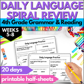 Preview of Daily Language Review - 4th Grade Spiral Review, Morning Work, Bell Ringers 5-8