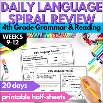 Preview of Daily Language Review - 4th Grade Morning Work -Spiral Review Bell Ringers 9-12