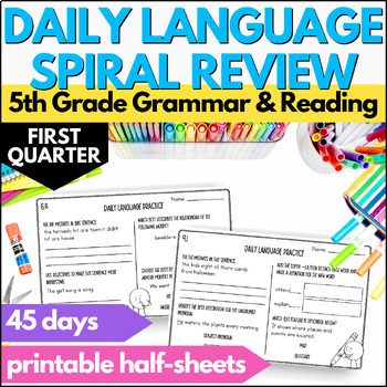 Preview of Daily Language Review - 5th Grade ELA Morning Work - Language Bell Ringer Qtr. 1