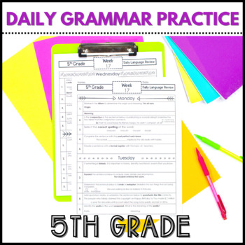 Preview of Daily Grammar Practice - Bell Ringers - Do Now - 5th Grade Grammar Worksheets