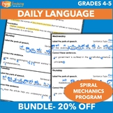 Daily Language Spiral Review Worksheets: Diagramming Corre