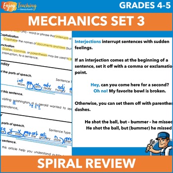 Preview of Daily ELA Warm-Ups/English Language Bell Ringers - 4th & 5th Grade - Mechanics 3