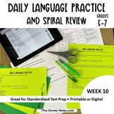 Daily Language Spiral Review and Test Prep for 5th, 6th, a