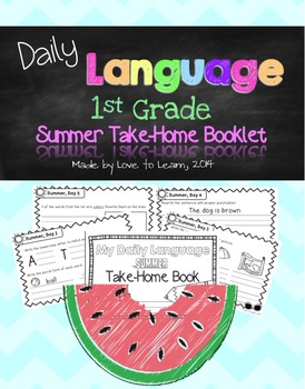 Preview of Daily Language Summer Take-Home Booklet First Grade