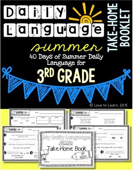 Preview of Daily Language Summer Take-Home Booklet Third Grade