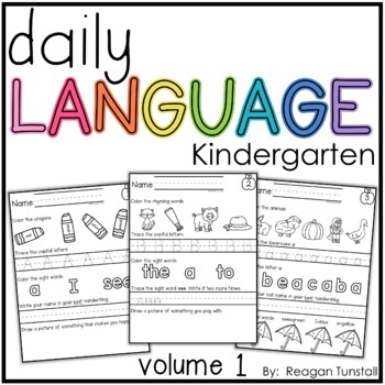 Preview of Daily Language Volume 1 Kindergarten