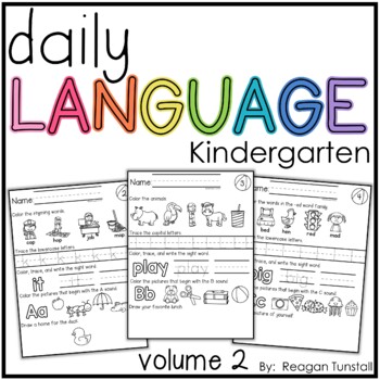 Preview of Daily Language Volume 2 Kindergarten