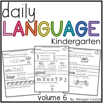 Preview of Daily Language Volume 6 Kindergarten