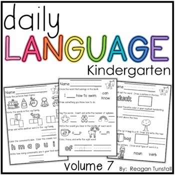 Preview of Daily Language Volume 7 Kindergarten