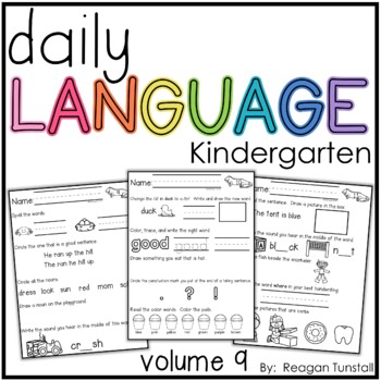 Preview of Daily Language Volume 9 Kindergarten