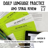 Daily Language Spiral Review and Test Prep Week 9
