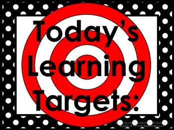 Polka-Dot Daily Learning Targets Bulletin Board Set by Mrs Bs Busy Bees