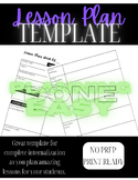 Daily Lesson Plan Internalization Template