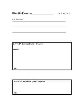 Preview of Daily Lesson Plan template