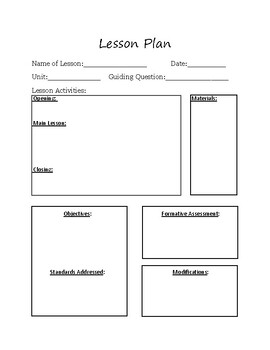 Daily Lesson Plan Template by JJ's Classroom | Teachers Pay Teachers