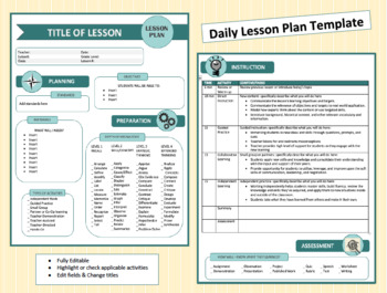 Preview of Daily Lesson Plan Template