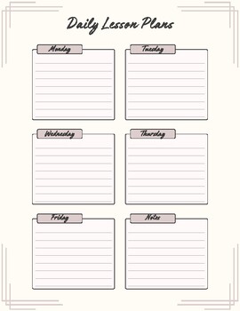 Preview of Boho Daily & Weekly Lesson Plan Template