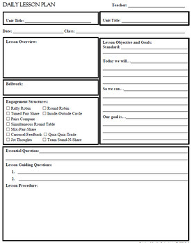 Preview of Daily Lesson Plan Template (EDITABLE)