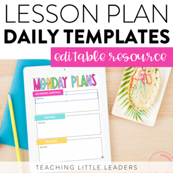 Preview of Daily Lesson Plan Template | Editable | Google Slides