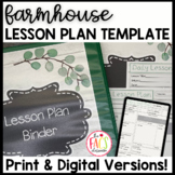 Editable Daily Lesson Plan Template | Farmhouse Theme