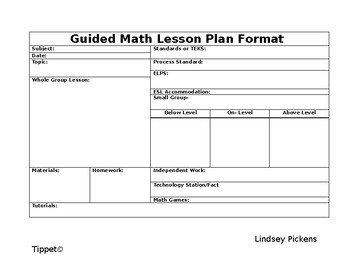 Preview of Daily Lesson Planning Template (Horizontal) Editable