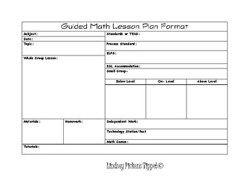 Daily Lesson Planning Template (Horizontal) PDF by Meet the Need Resources